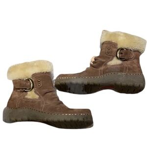 Bare Traps Breesen Leather Ankle fur lined Brown Boots 6.5M